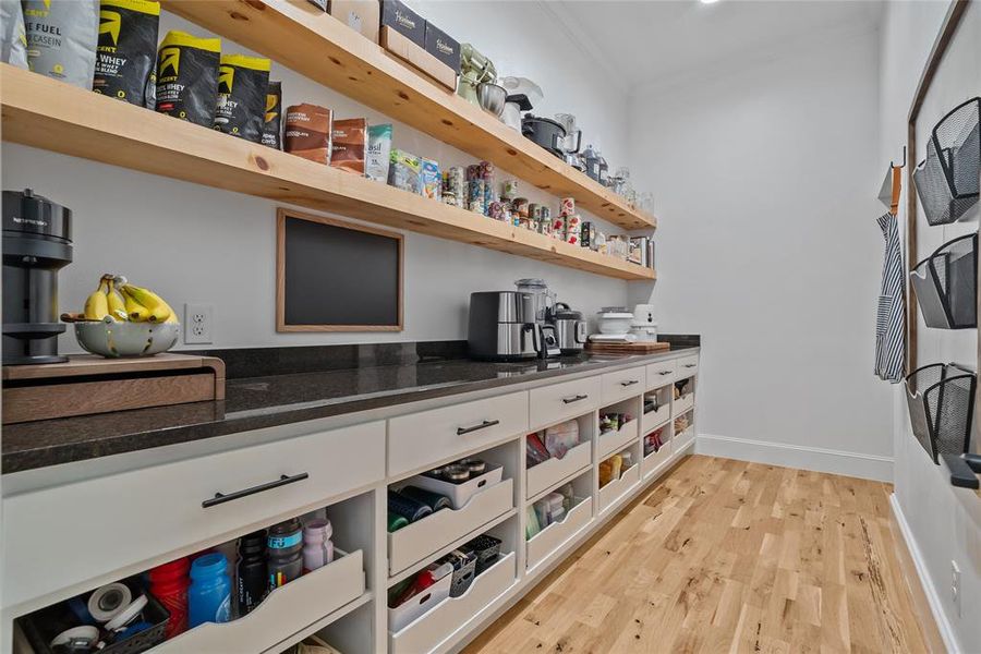 Hidden double-entry walkthrough pantry.