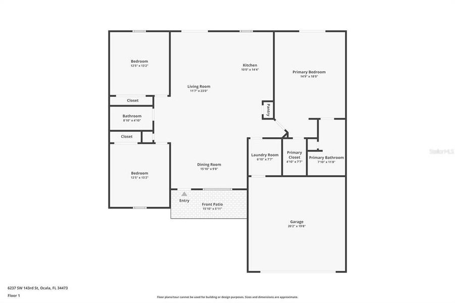 2D floor plan layout of this home in , Ocala, FL (Image 3). 2D floor plan layout of this home in , Ocala, FL (Image 3).