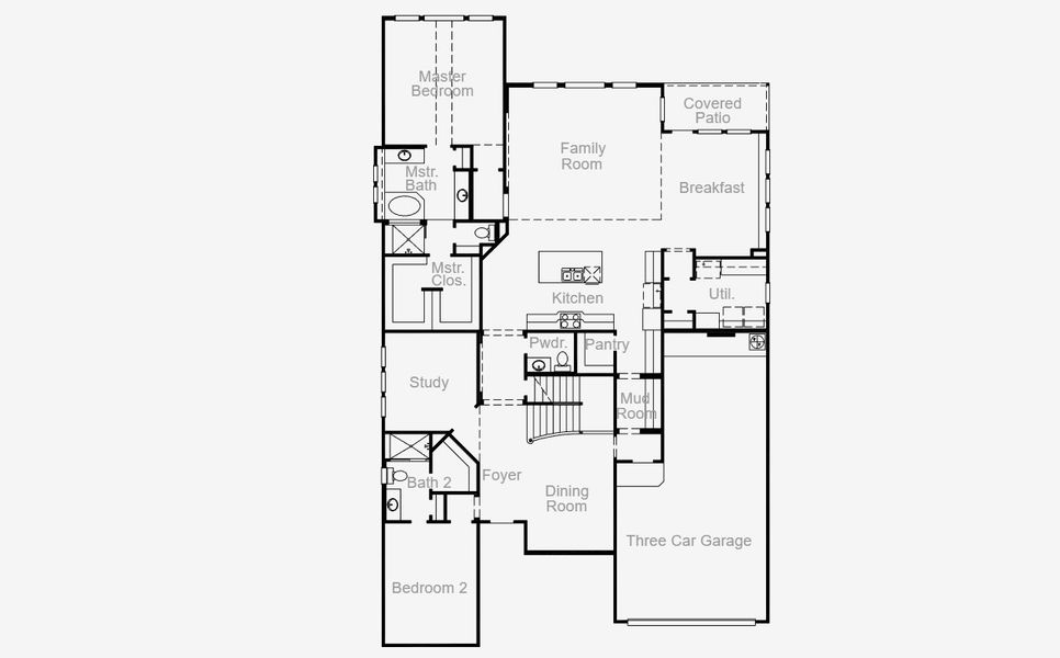 2D floor plan layout for the Bandera by Coventry Homes in Painted Tree 60', McKinney, TX (Image 4).