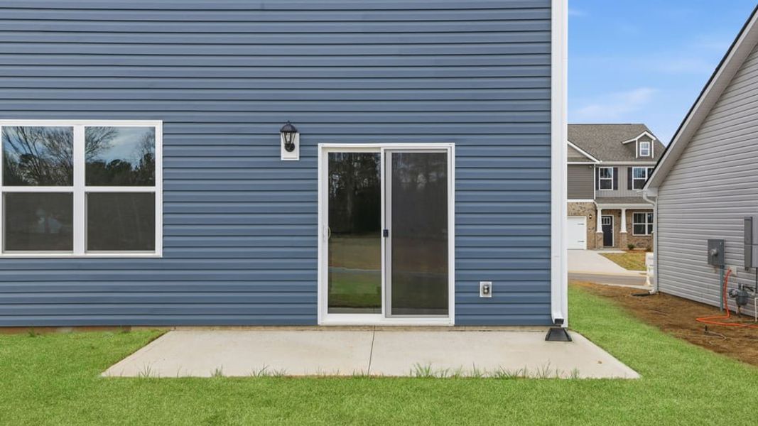 Exterior details and patio area of a home in Waverly Station, Greenwood (Image 4).