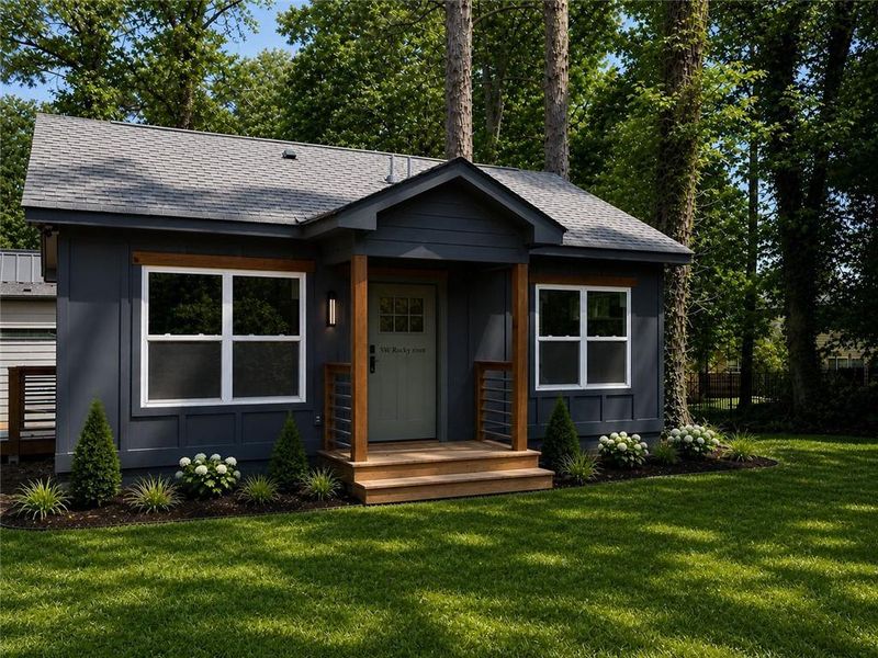 Front exterior of a new home in , Atlanta, GA, highlighting curb appeal (Image 17). Front exterior of a new home in , Atlanta, GA, highlighting curb appeal (Image 17).