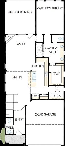 2D floor plan layout of this home in Prairieland Village - Grove Collection, Cypress, TX (Image 2). 2D floor plan layout of this home in Prairieland Village - Grove Collection, Cypress, TX (Image 2).