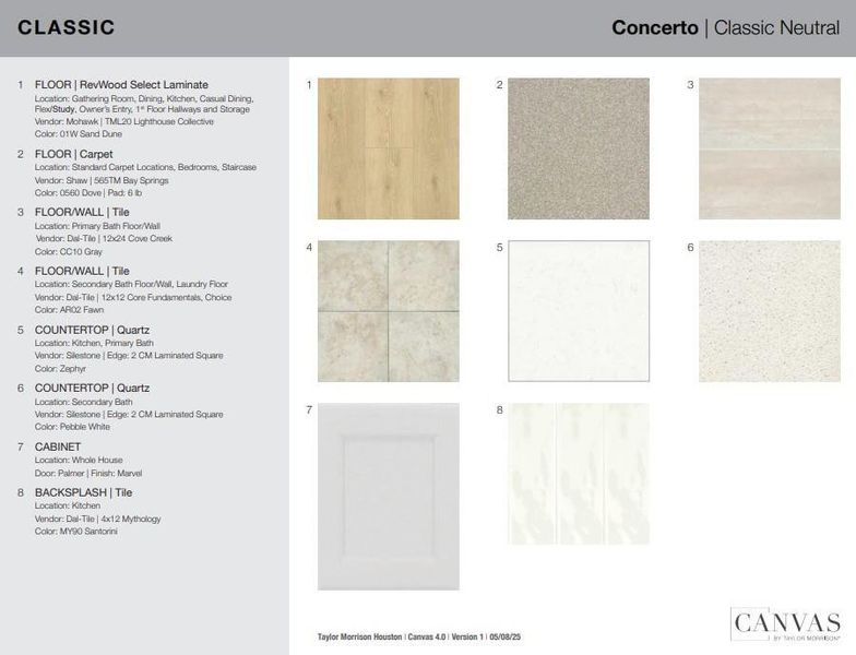 Design Selections.  Home is under construction and selections are subject to change.