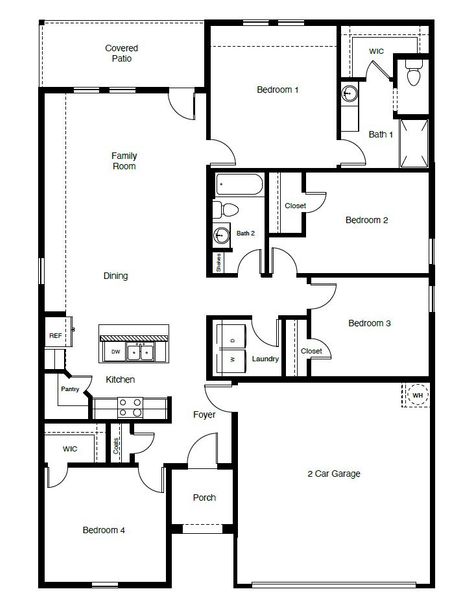 2D floor plan layout for the elgin by D.R. Horton in Townes Landing, Fort Worth, TX (Image 4). 2D floor plan layout for the elgin by D.R. Horton in Townes Landing, Fort Worth, TX (Image 4).
