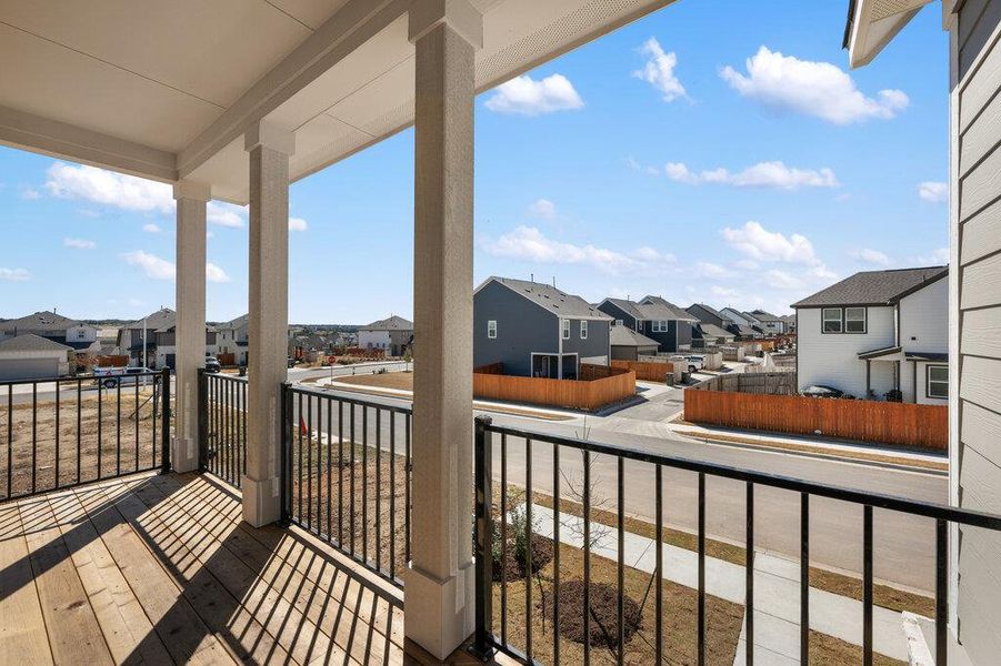 Exterior details and patio area of a home in Lariat, Liberty Hill (Image 3).