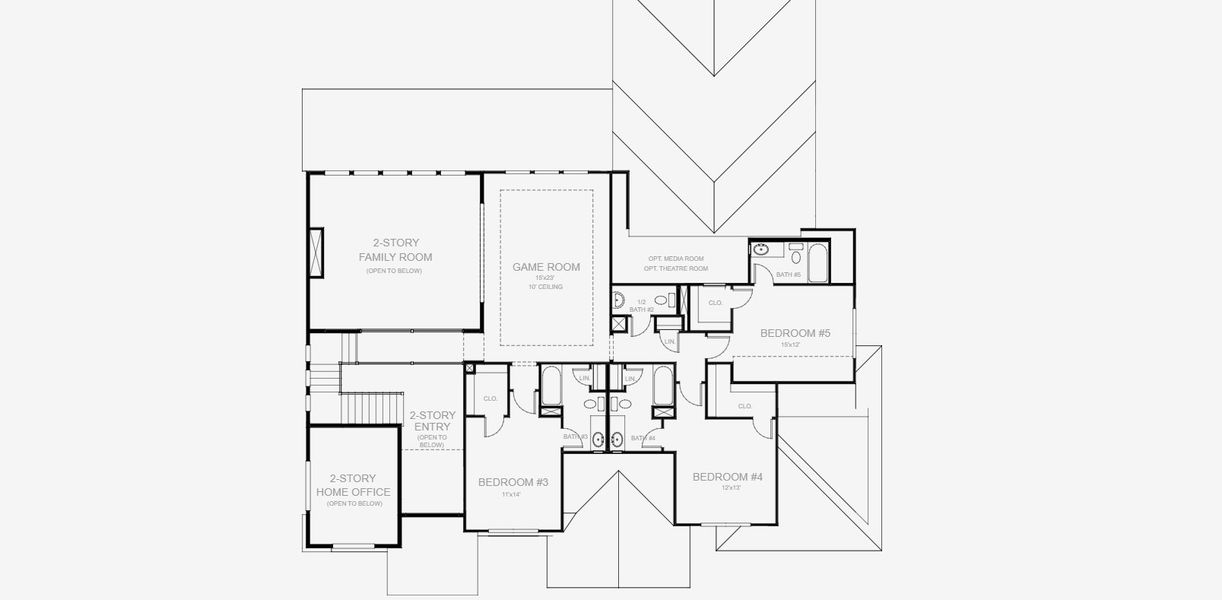 2D floor plan layout for the 4327A by Perry Homes in Bristol Valley, Rockwall, TX (Image 3). 2D floor plan layout for the 4327A by Perry Homes in Bristol Valley, Rockwall, TX (Image 3).