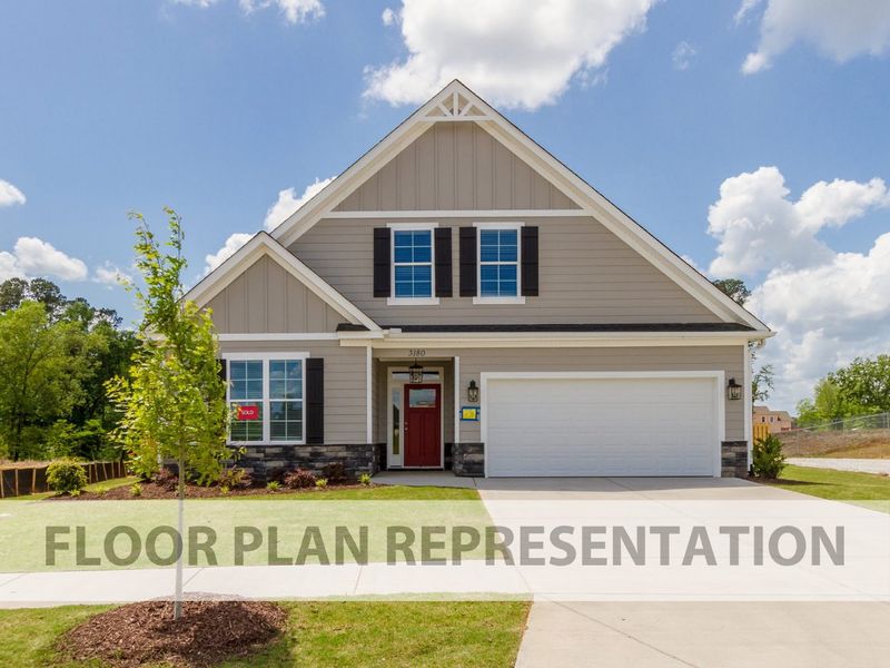 Representative exterior photo of a completed home built from the Galloway by Ivey Homes in Windsor, North Augusta, SC (Image 16). Representative exterior photo of a completed home built from the Galloway by Ivey Homes in Windsor, North Augusta, SC (Image 16).