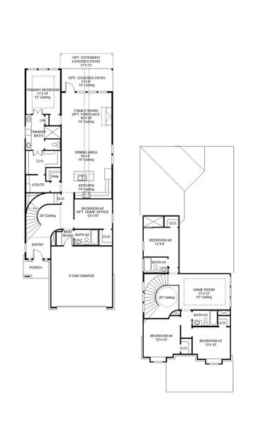 2D floor plan layout of this home in Santa Rita Ranch Tierra Rosa, Liberty Hill, TX (Image 4).