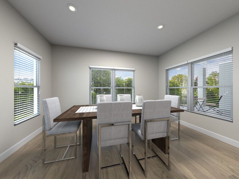 Virtual rendering of dining room in the Acacia floorplan