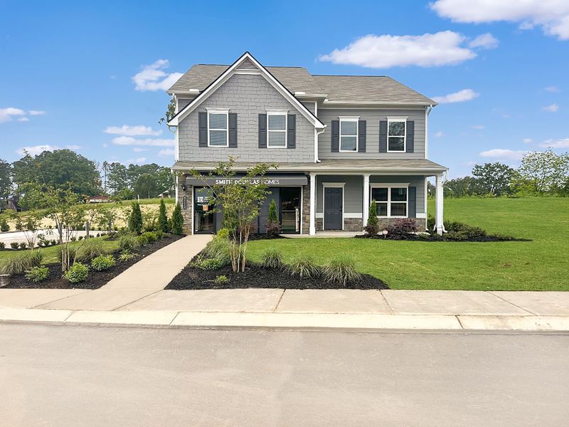 Front exterior of a new home in Harbour Chase, Ooltewah, TN, highlighting curb appeal (Image 1). Front exterior of a new home in Harbour Chase, Ooltewah, TN, highlighting curb appeal (Image 1).