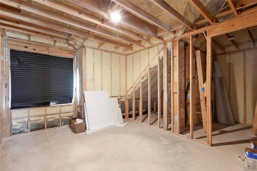 UNFINISHED room could be added as a full bedroom/bathroom, hobby room, office or media room.
