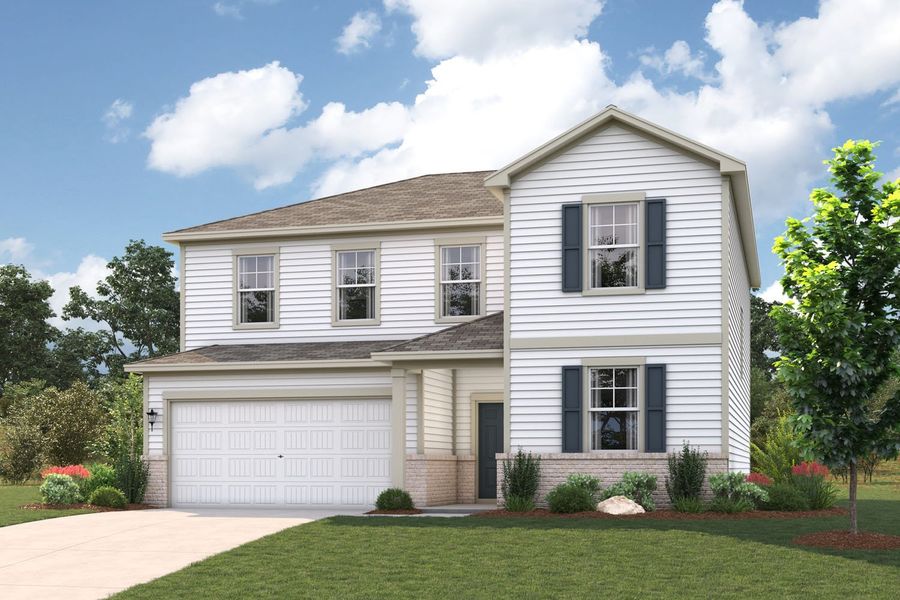 A house with a garage. A house with a garage.