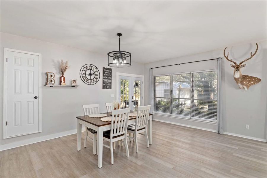 Dining area with natural lighting
