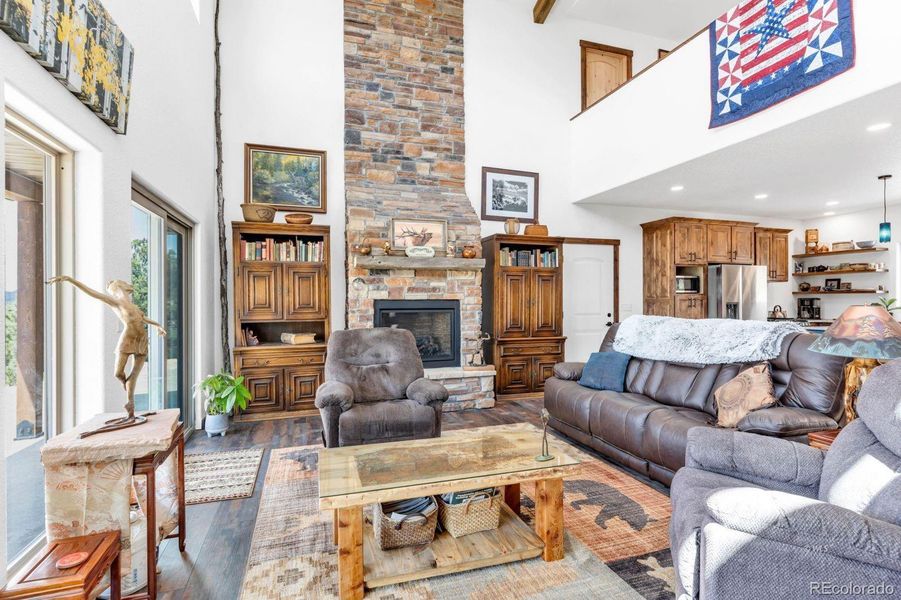 Living area w/propane fireplace