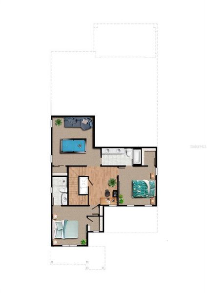 2D floor plan layout of this home in , Orlando, FL (Image 2).