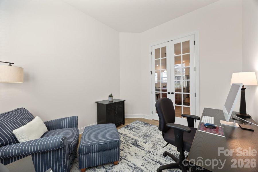 oFFICE WITH fRENCH dOORS ON mAIN fLOOR