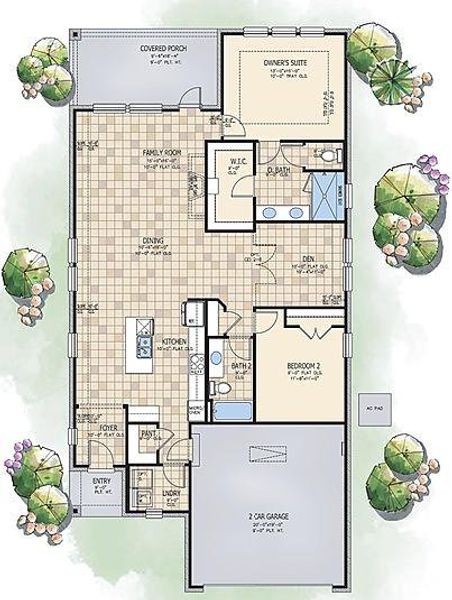 2D floor plan layout of this home in Towne Lake, Cypress, TX (Image 2).