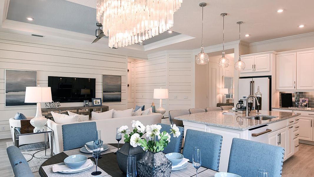 Furnished interior view inside a new home in Esplanade at Azario Lakewood Ranch, Bradenton (Image 8). Furnished interior view inside a new home in Esplanade at Azario Lakewood Ranch, Bradenton (Image 8).