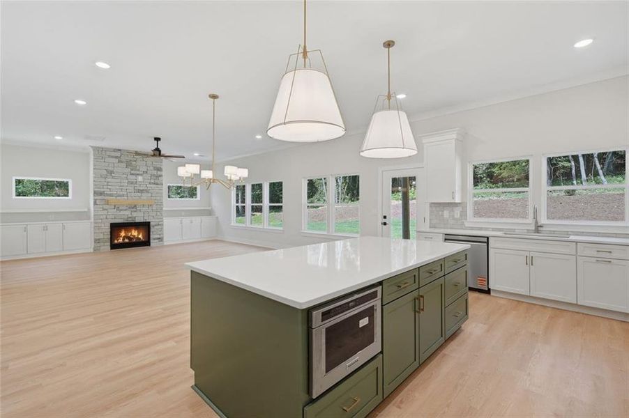 Furnished interior view inside a new home in , White (Image 12).