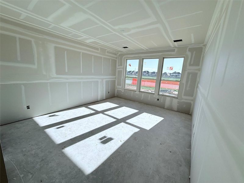 Primary bedroom with lake views