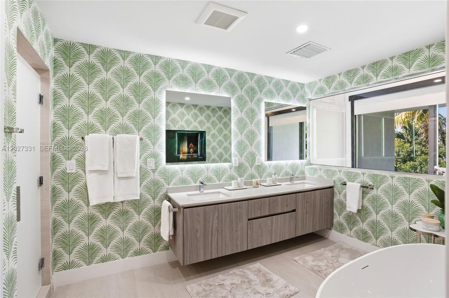 Furnished interior view inside a new home in , Miami Beach (Image 37). Furnished interior view inside a new home in , Miami Beach (Image 37).