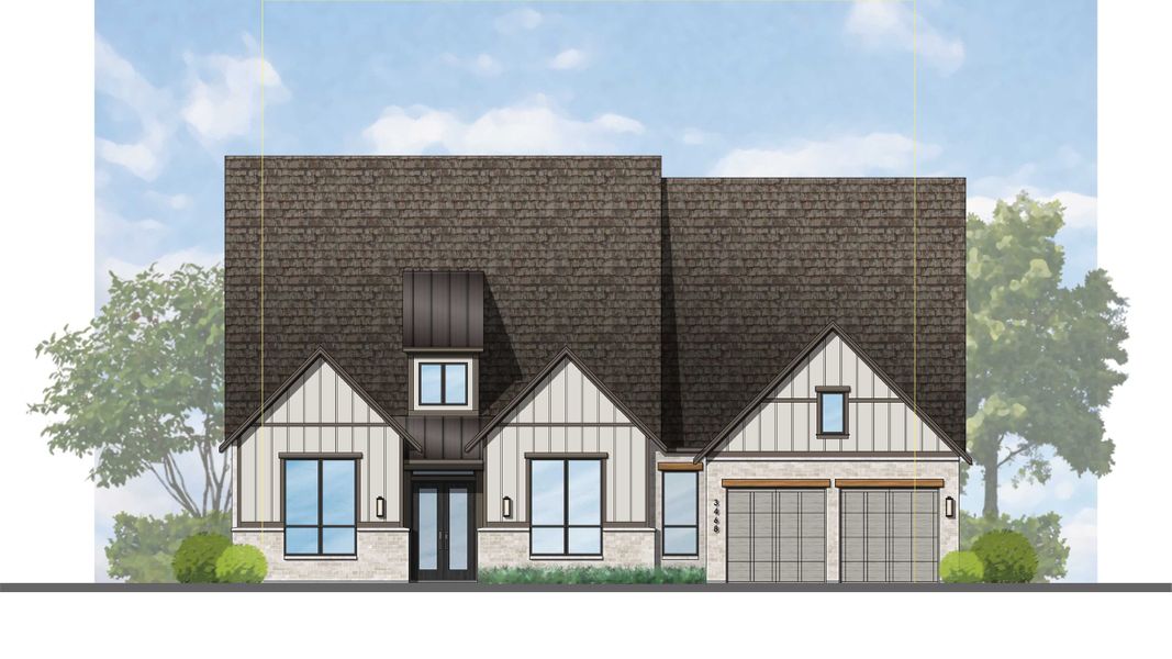 Representative exterior photo of a completed home built from the 804 Plan by Highland Homes in Fulbrook on Fulshear Creek: 80ft. lots, Fulshear, TX (Image 19). Representative exterior photo of a completed home built from the 804 Plan by Highland Homes in Fulbrook on Fulshear Creek: 80ft. lots, Fulshear, TX (Image 19).