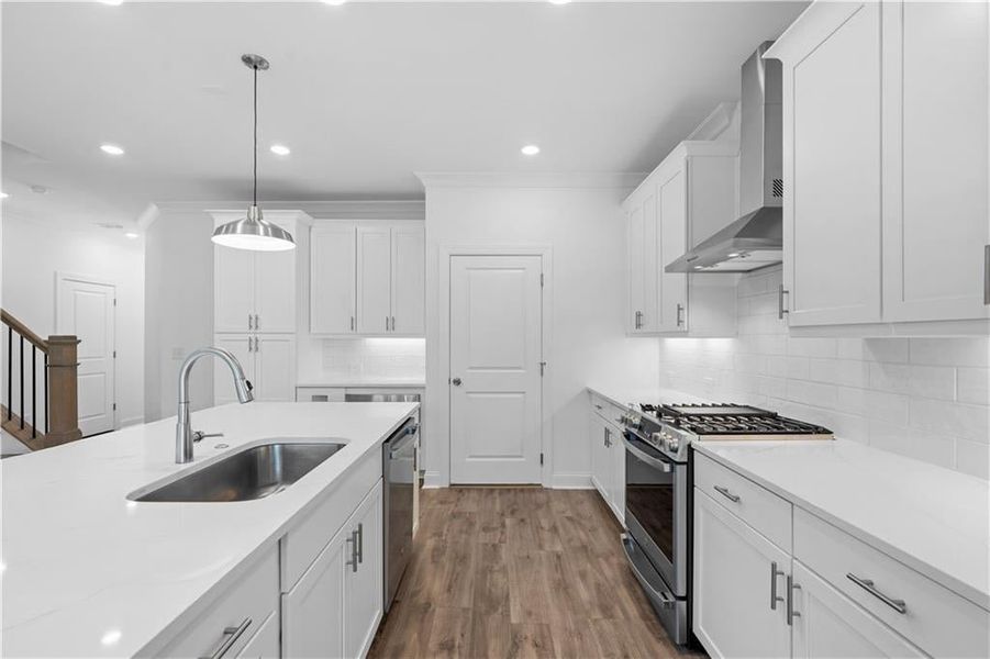 Light gray cabinets in this home - move in ready - Pictures represent a previously built home