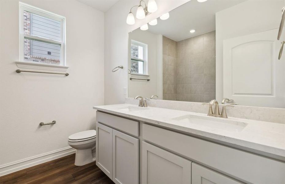 Upgraded secondary bathroom*real home pictured