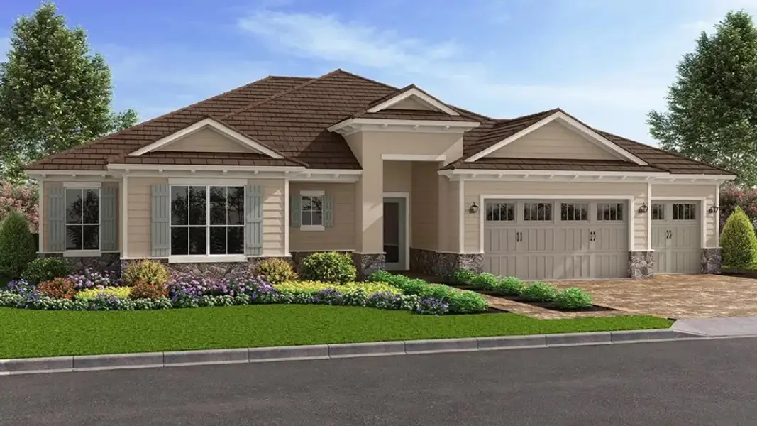 Representative exterior photo of a completed home built from the Whitmore by Colen Built Development, LLC in On Top of the World Communities, Ocala, FL (Image 2). Representative exterior photo of a completed home built from the Whitmore by Colen Built Development, LLC in On Top of the World Communities, Ocala, FL (Image 2).