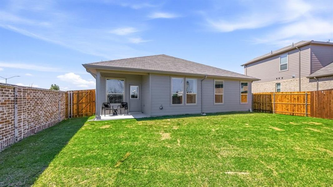 Backyard- All Home and community information, including pricing, included features, terms, availability and amenities, are subject to change at any time without notice or obligation. All Drawings, pictures, photographs, video, square footages, floor plans, elevations, features, colors and sizes are approximate for illustration purposes only and will vary from the homes as built.