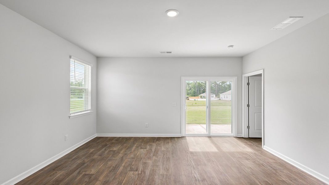 Representative unfurnished interior of a home built from the Cameron by D.R. Horton in Sheep Island, Summerville (Image 12). Representative unfurnished interior of a home built from the Cameron by D.R. Horton in Sheep Island, Summerville (Image 12).
