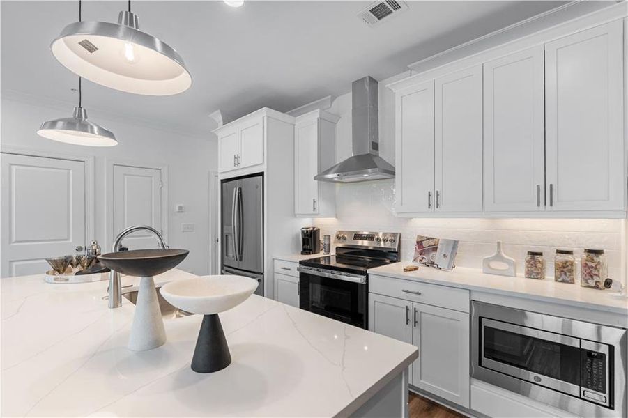 Furnished interior view inside a new home in Market Square at Sawnee Village, Cumming (Image 5). Furnished interior view inside a new home in Market Square at Sawnee Village, Cumming (Image 5).