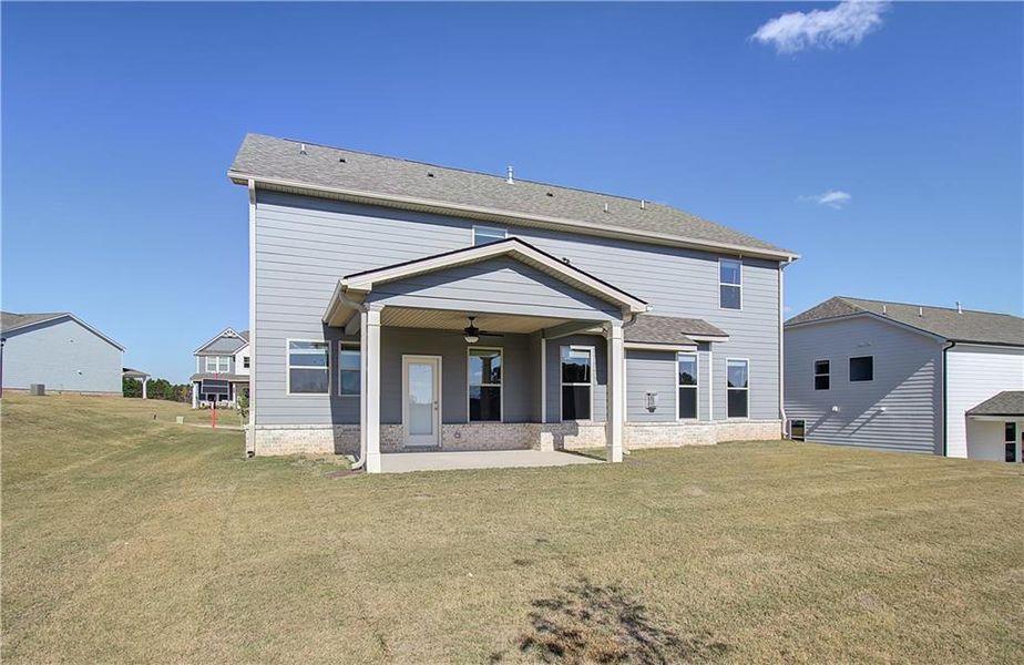 Exterior details and patio area of a home in Grandview at Millers Mill, Stockbridge (Image 3). Exterior details and patio area of a home in Grandview at Millers Mill, Stockbridge (Image 3).