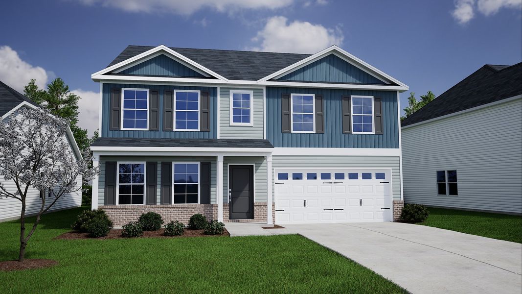 Representative exterior photo of a completed home built from the Turner - Genesis Value Collection by Mungo Homes in Hainer Place, Conway, SC (Image 21). Representative exterior photo of a completed home built from the Turner - Genesis Value Collection by Mungo Homes in Hainer Place, Conway, SC (Image 21).