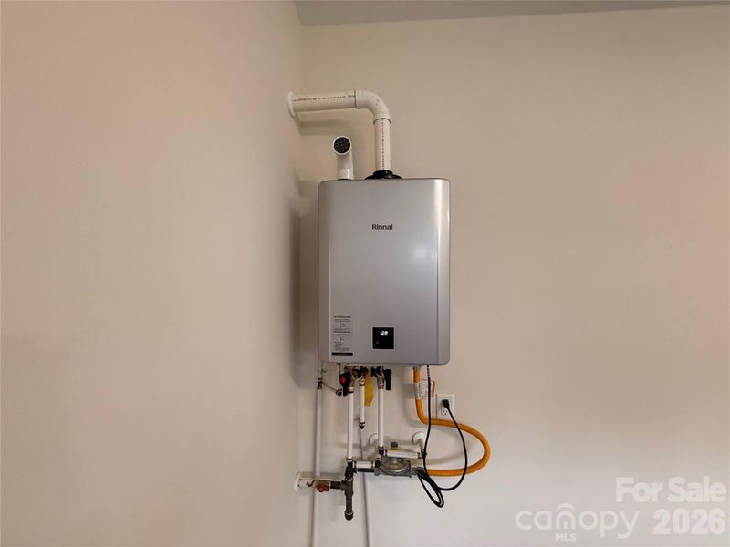 ... and tankless water heater that takes up little space!