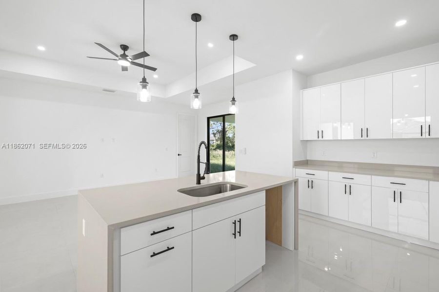 ACTUAL KITCHEN LOOK TO BACK OF ISLAND