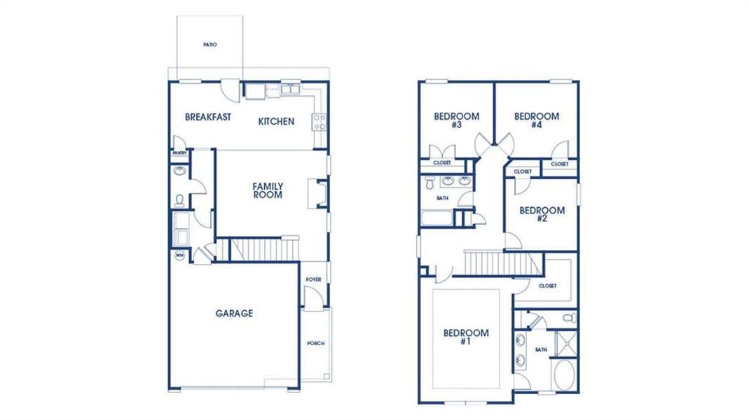 2D floor plan layout of this home in Shoal Creek, Hampton, GA (Image 2).