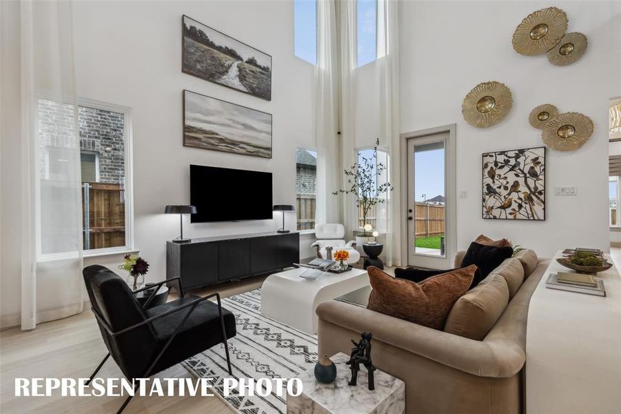 Living spaces filled with floor to ceiling windows are a signature design features in many of our homes in Cross Creek Meadows. REPRESENTATIVE PHOTO