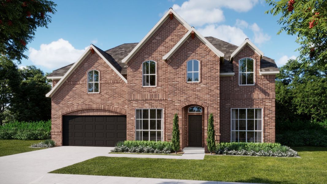 Representative exterior photo of a completed home built from the Concept 3135 by Landsea Homes in Abe's Landing, Granbury, TX (Image 11).