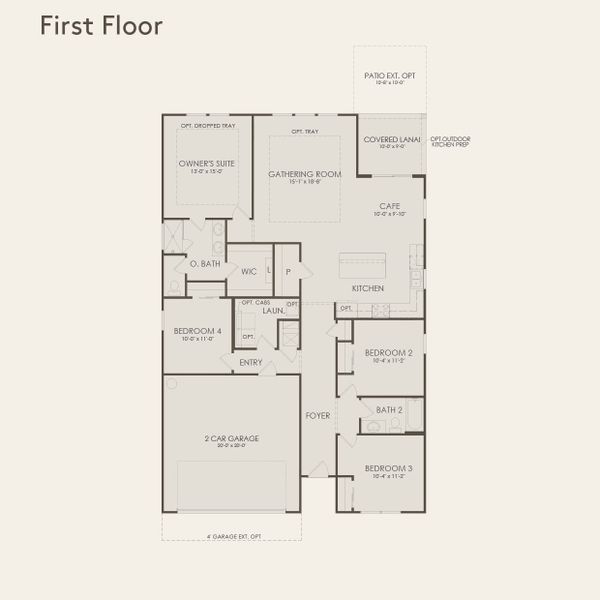 2D floor plan layout for the Highgate by Pulte Homes in Everhour, Newnan, GA (Image 1).