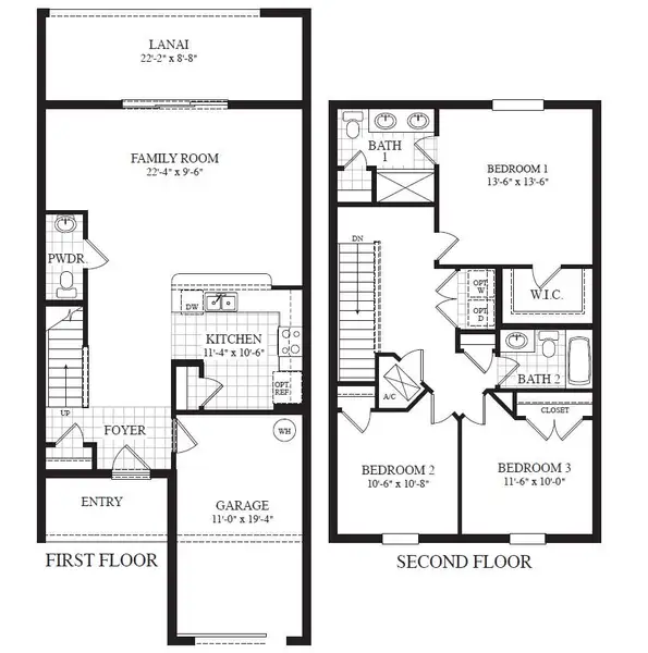 2D floor plan layout of this home in Oak Pointe, Apopka, FL (Image 3).