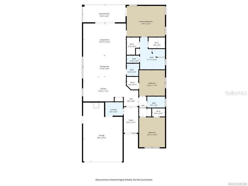 2D floor plan layout of this home in The Fairways At Twisted Oaks, Beverly Hills, FL (Image 5).