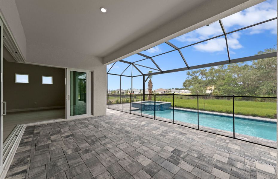 Exterior details and patio area of a home in Del Webb Oak Creek, North Fort Myers (Image 3). Exterior details and patio area of a home in Del Webb Oak Creek, North Fort Myers (Image 3).