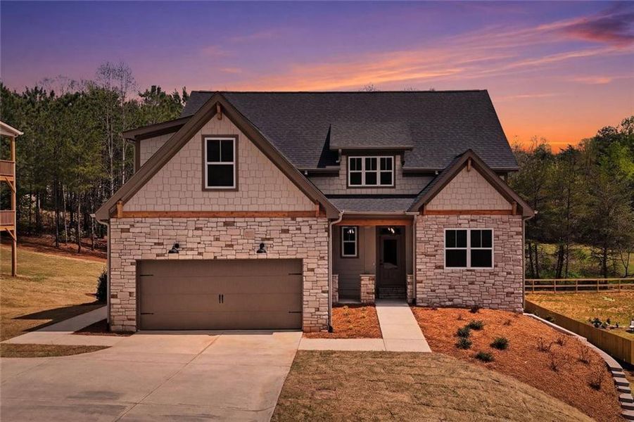 Front exterior of a new home in , Dawsonville, GA, highlighting curb appeal (Image 27).