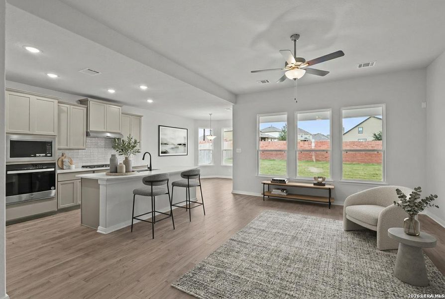 Furnished interior view inside a new home in Buffalo Crossing, Cibolo (Image 7). Furnished interior view inside a new home in Buffalo Crossing, Cibolo (Image 7).