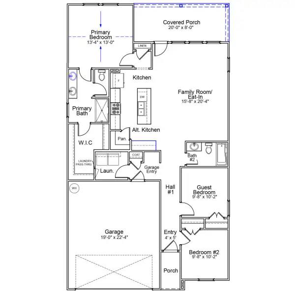 2D floor plan layout of this home in Jordan Grove, Conway, SC (Image 5).
