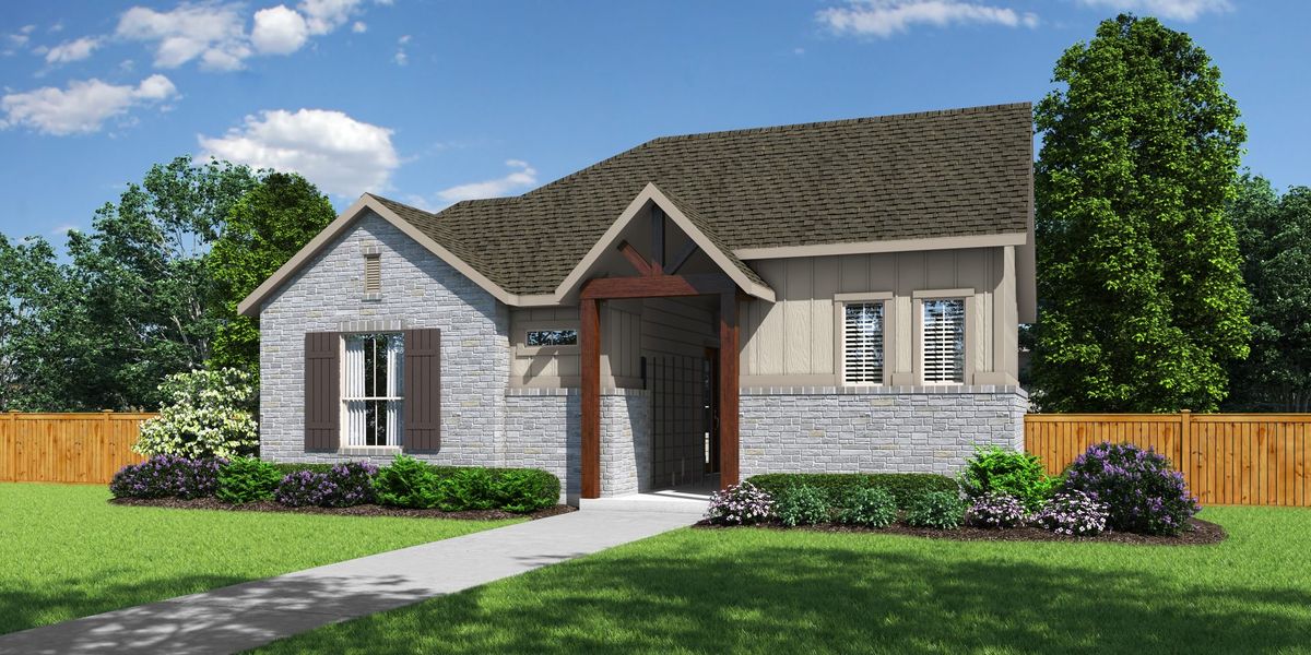 Representative exterior photo of a completed home built from the Catalina by Pacesetter Homes in Easton Park, Austin, TX (Image 1). Representative exterior photo of a completed home built from the Catalina by Pacesetter Homes in Easton Park, Austin, TX (Image 1).