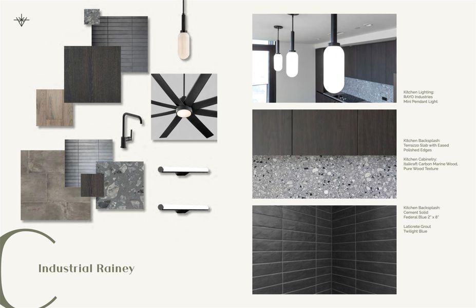 Industrial Rainey Finish Scheme. Please note, the A10 floorplan is offered in three curated finish schemes.