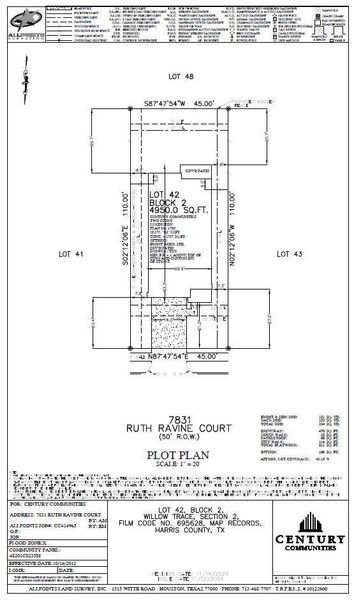 2D floor plan layout of this home in Willow Trace 45' at Willow Trace, Spring, TX (Image 6).