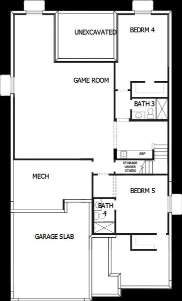2D floor plan layout of this home in Wolf Ranch - Enclave Collection, Colorado Springs, CO (Image 3).